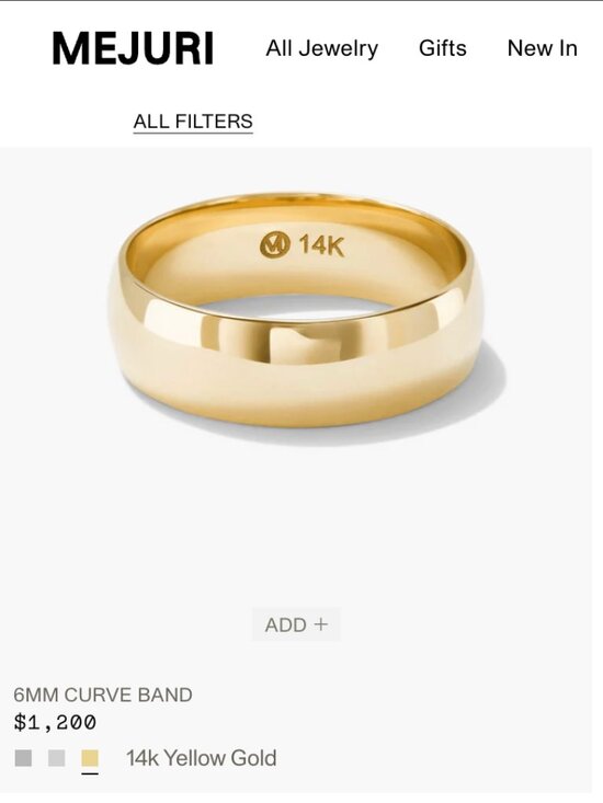Mejuri Jewelry - Mejuri 6mm 14k Solid Yellow Gold Curve Band Wedding Ring Sz 5.5 $1200